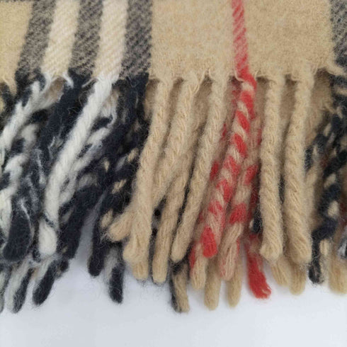 バーバリーズ BURBERRYS 80-90s ロゴ刺繍 ノバチェック ウールマフラー メンズ