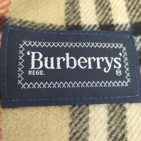 バーバリーズ BURBERRYS 80-90s ロゴ刺繍 ノバチェック ウールマフラー メンズ