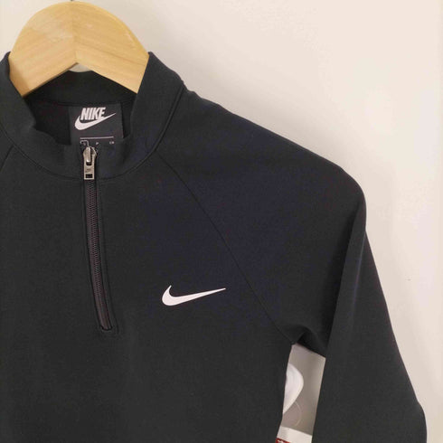 ナイキ NIKE Long-Sleeve Black Dress ロゴ プリント ハーフジップ ドレス ワンピース レディース import:S