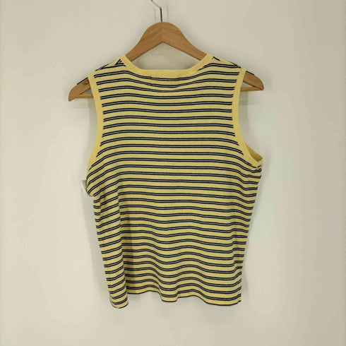JONES WEAR SPORT 90S ワンポイント 刺繍 ボーダー タンクトップ レディース import:M