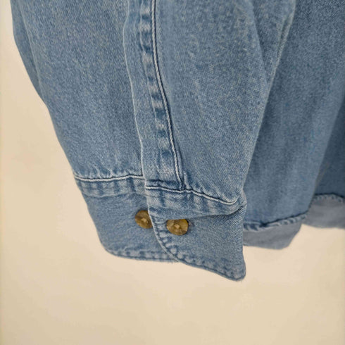 ディッキーズ Dickies パッチロゴ 長袖 ボタンダウン デニムワークシャツ メンズ 2XL