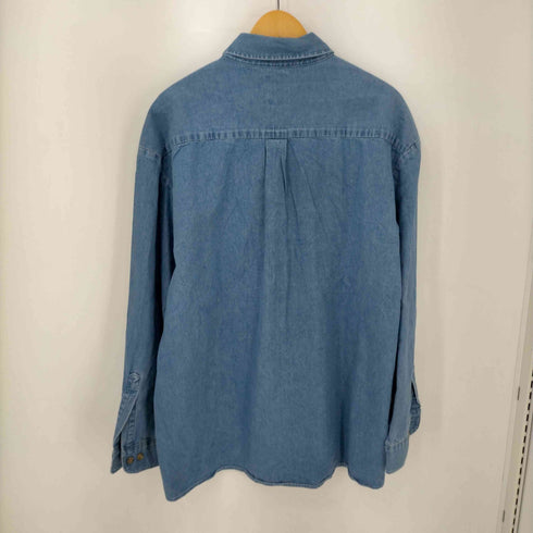 ディッキーズ Dickies パッチロゴ 長袖 ボタンダウン デニムワークシャツ メンズ 2XL