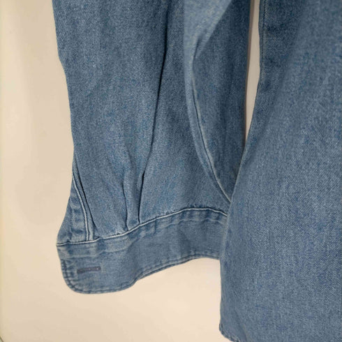 ディッキーズ Dickies パッチロゴ 長袖 ボタンダウン デニムワークシャツ メンズ 2XL