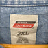 ディッキーズ Dickies パッチロゴ 長袖 ボタンダウン デニムワークシャツ メンズ 2XL