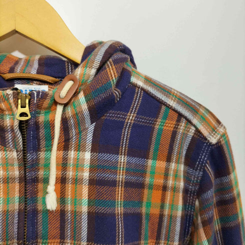 バーンズ アウト フィッターズ BARNS OUT FITTERS MADE IN JAPAN チェック ジップアップパーカー メンズ 38