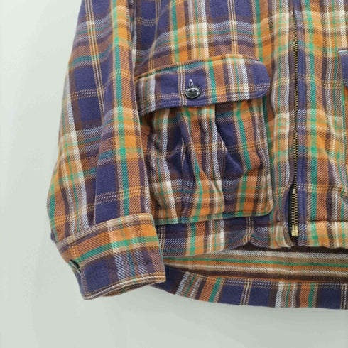 バーンズ アウト フィッターズ BARNS OUT FITTERS MADE IN JAPAN チェック ジップアップパーカー メンズ 38