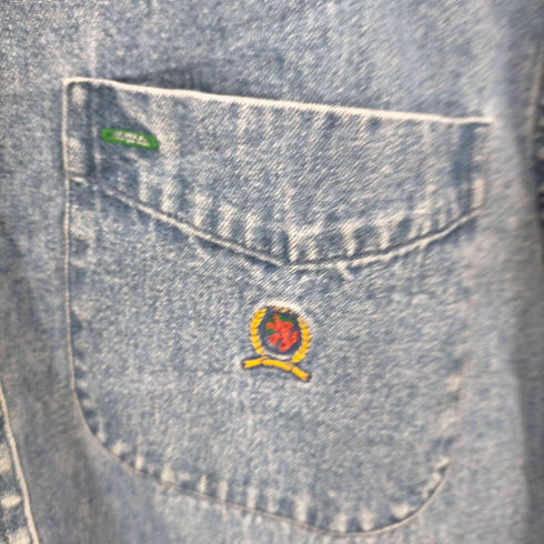 トミーヒルフィガー TOMMY HILFIGER 刺繍ロゴ ボタンダウン デニムシャツ メンズ L