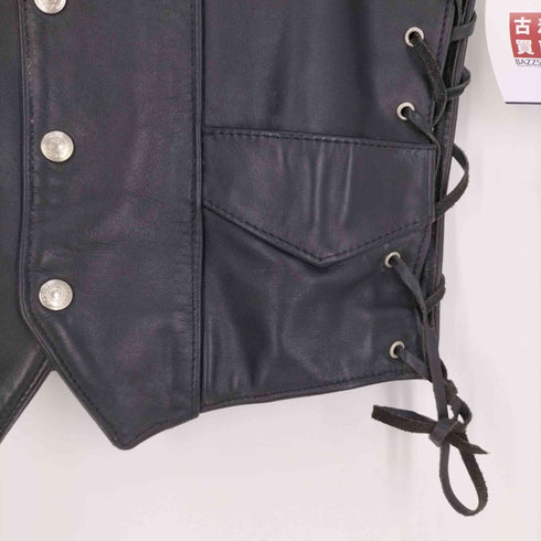 ショット Schott DUR-O-JAC USA製 400V サイドレースアップ レザーベスト メンズ import:S