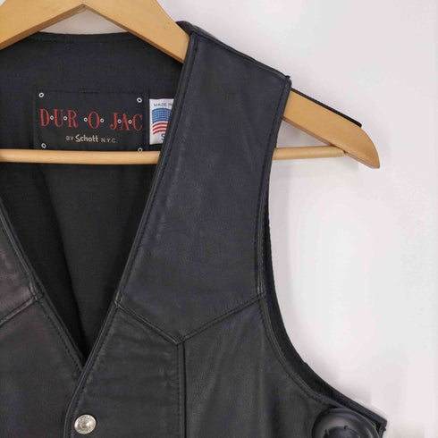 ショット Schott DUR-O-JAC USA製 400V サイドレースアップ レザーベスト メンズ import:S