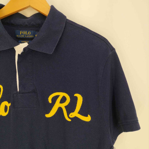 ポロラルフローレン POLO RALPH LAUREN CUSTOM FIT ロゴワッペン ナンバリング 67 ポロシャツ メンズ import:L
