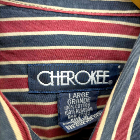 チェロキー Cherokee ボタンダウン ストライプシャツ メンズ L