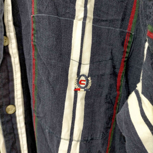 コロシアムクラシック Coliseum Classic 刺繍ロゴ ボタンダウン マルチカラーストライプシャツ メンズ 2XL