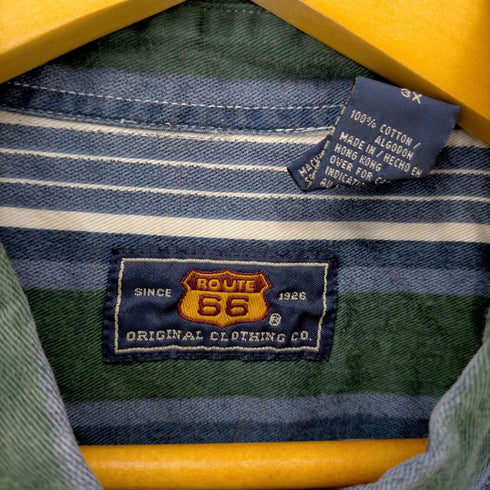 ルートロクジュウロク ROUTE66 ボタンダウン マルチカラーストライプシャツ メンズ 3XL