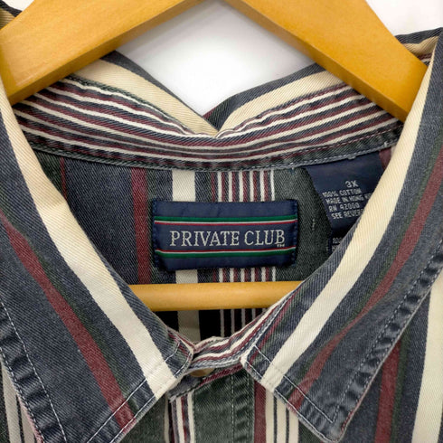 PRIVATE CLUB マルチカラーストライプシャツ メンズ 3XL