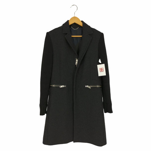 ディーゼル DIESEL 異素材切替 比翼ジップ ウールチェスターコート メンズ import:XS