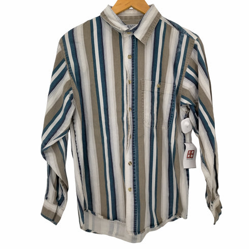 CORNER STONE マルチカラーストライプシャツ メンズ XL