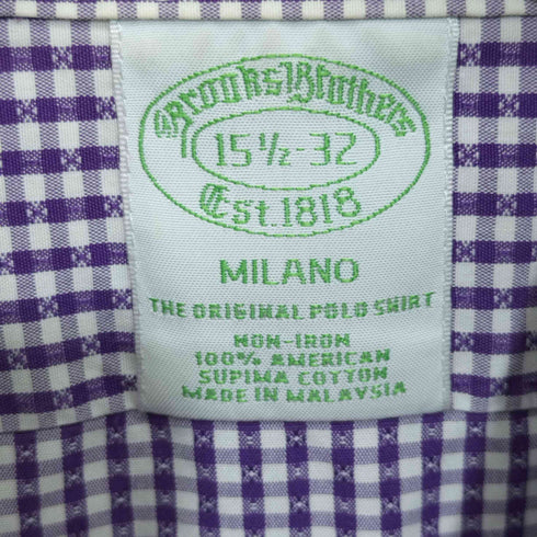 ブルックスブラザーズ BROOKS BROTHERS MILANO ギンガムチェック BD長袖シャツ メンズ 15 1/2-32