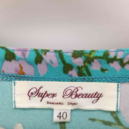 スーパービューティ super beauty 花柄 レーヨン ハーフ ワンピース レディース 40