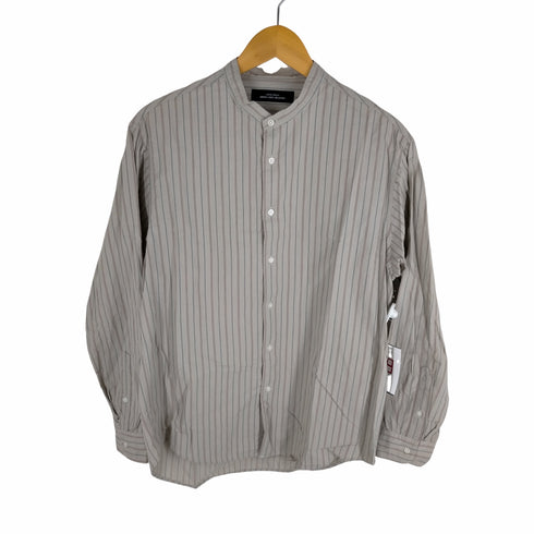 ユナイテッドアローズグリーンレーベルリラクシング UNITED ARROWS green label relaxing CM シェニール ストライプ ジャストルーズ バンドカラー 長袖 シャツ メンズ JPN:S