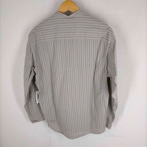 ユナイテッドアローズグリーンレーベルリラクシング UNITED ARROWS green label relaxing CM シェニール ストライプ ジャストルーズ バンドカラー 長袖 シャツ メンズ JPN:S