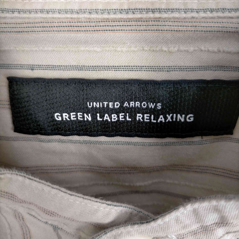 ユナイテッドアローズグリーンレーベルリラクシング UNITED ARROWS green label relaxing CM シェニール ストライプ ジャストルーズ バンドカラー 長袖 シャツ メンズ JPN:S