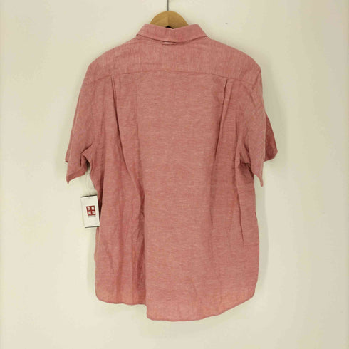 エディーバウアー Eddie Bauer 00S 緑タグ リネンレギュラーカラー プルオーバー S/S グランパ シャツ メンズ import:M