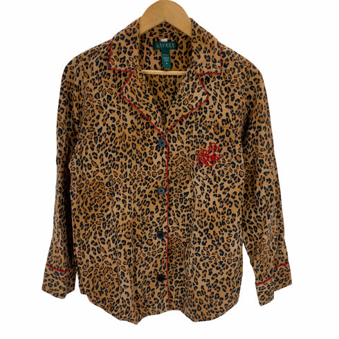 ローレンラルフローレン LAUREN RALPH LAUREN レオパードパイピングシャツ レディース JPN:M