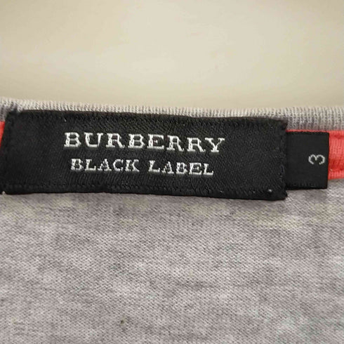 バーバリーブラックレーベル BURBERRY BLACK LABEL ロゴ刺繍 VネックショートスリーブTシャツ レディース JPN:3