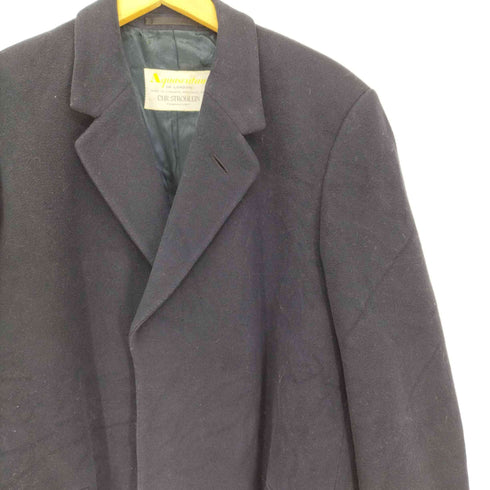 アクアスキュータム AQUASCUTUM 英国製 カシミヤ ウール ロング チェスター コート メンズ