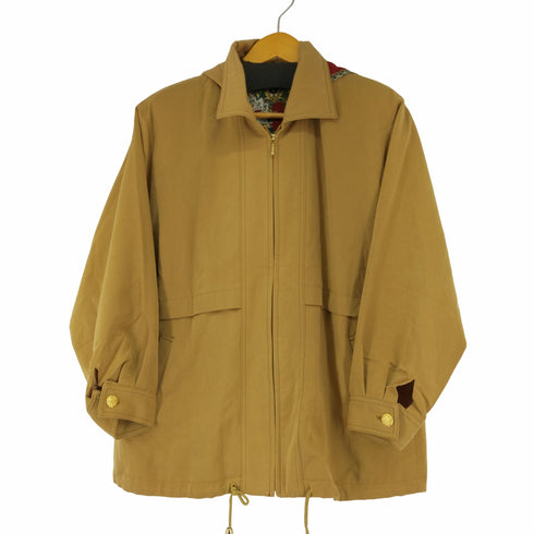Ladies Fashion 90s 裏地ボタニカルデザイン サテンジップアップフーディブルゾン レディース JPN:M