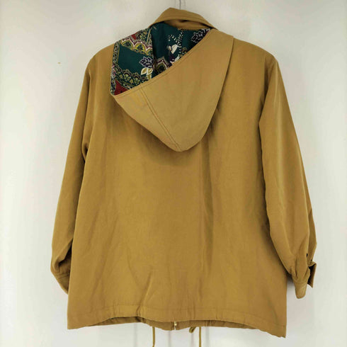 Ladies Fashion 90s 裏地ボタニカルデザイン サテンジップアップフーディブルゾン レディース JPN:M