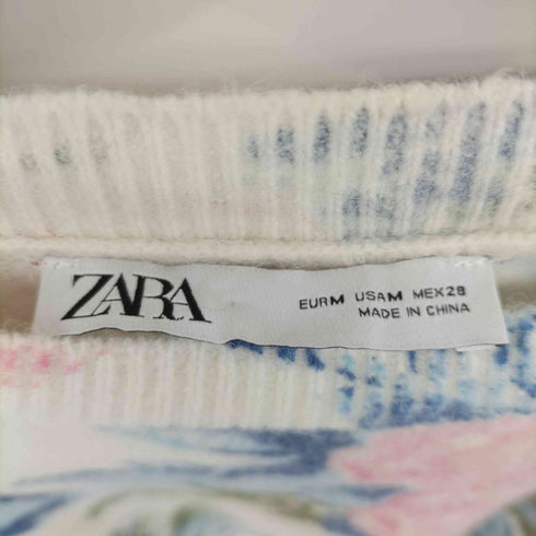 ザラ ZARA 花柄 フラワー ニットセーター レディース JPN:M
