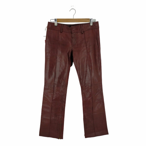 ギャップ Gap 00S オールドギャップ Old Gap 紺タグ 本革 レザーフレアパンツ 裾ジップ メンズ JPN:4