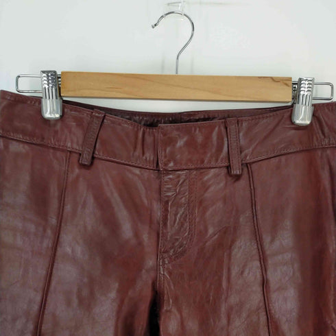 ギャップ Gap 00S オールドギャップ Old Gap 紺タグ 本革 レザーフレアパンツ 裾ジップ メンズ JPN:4