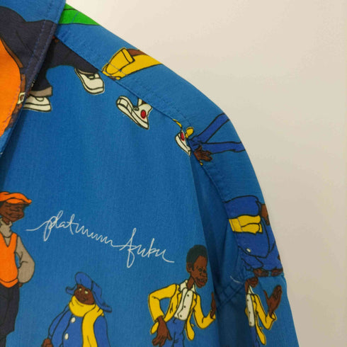 プラティナムフブ platinum fubu made in korea 総柄 オーバーサイズショートスリーブシャツ メンズ import:XL