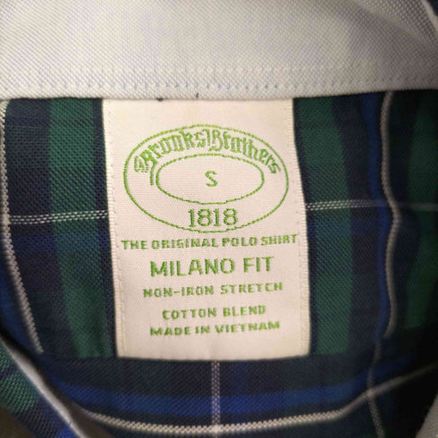 ブルックスブラザーズ BROOKS BROTHERS MILANO FIT ボタンダウンチェックシャツ メンズ import:S