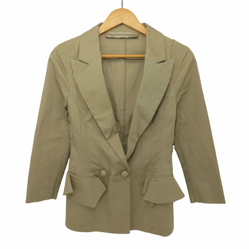 エルマンノ シェルヴィーノ ERMANNO SCERVINO ピークドラペル ショルダーデザイン切替 テーラードジャケット レディース 40