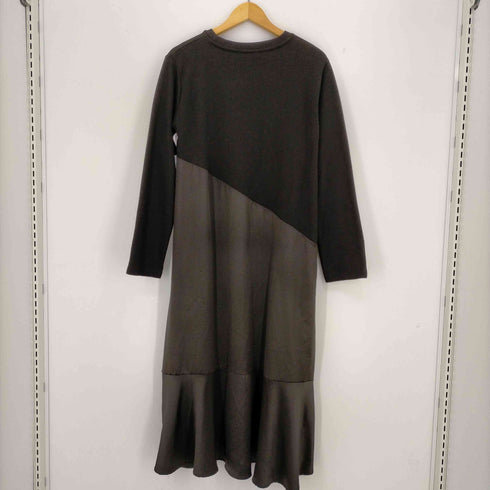 ザラ ZARA コンビ素材フリル付きワンピース レディース import:S