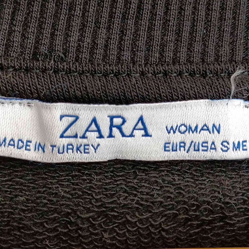 ザラ ZARA コンビ素材フリル付きワンピース レディース import:S