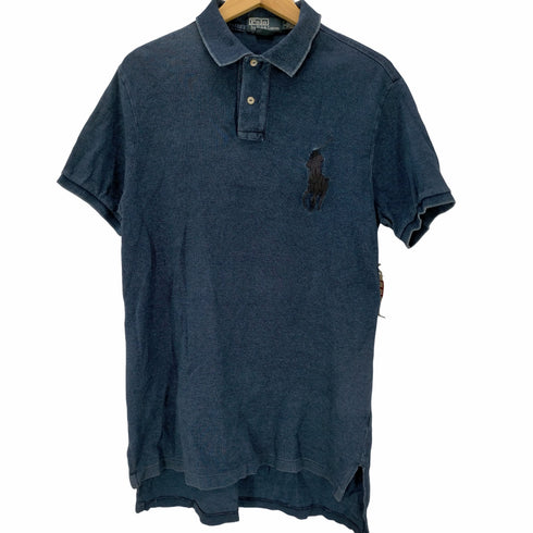 ポロバイラルフローレン Polo by RALPH LAUREN インディゴ ビッグポニー 鹿の子ポロシャツ メンズ import:L