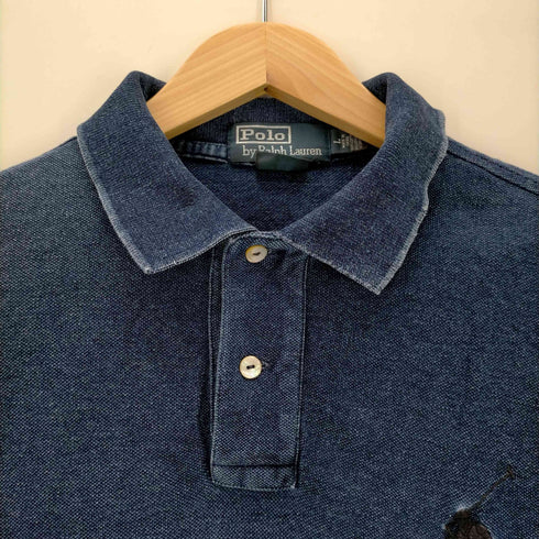 ポロバイラルフローレン Polo by RALPH LAUREN インディゴ ビッグポニー 鹿の子ポロシャツ メンズ import:L