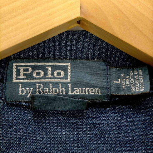 ポロバイラルフローレン Polo by RALPH LAUREN インディゴ ビッグポニー 鹿の子ポロシャツ メンズ import:L