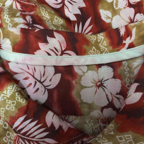 花柄 フローラル 木ボタン S/S シャツ メンズ