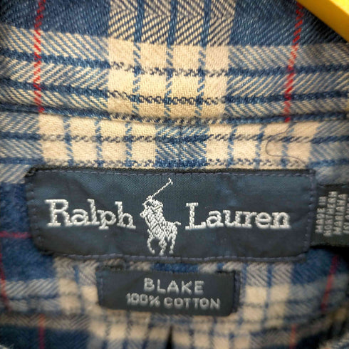ラルフローレン RALPH LAUREN BLAIR スモールポニー刺繍チェックネルシャツ メンズ import:L