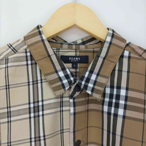 ビームスハート BEAMS HEART ドッキング マルチ チェック L/S レギュラーカラー スナップボタン シャツ メンズ JPN:L