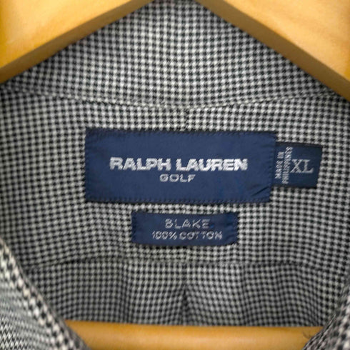 ラルフローレンゴルフ RALPH LAUREN GOLF 90S BLAKE スモールポニー刺繍千鳥格子コットンBDシャツ メンズ import:XL
