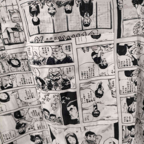 ボクハタノシイ BOKU HA TANOSII マンガコマ 開襟シャツ メンズ