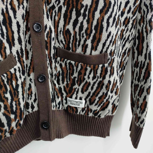 ワコマリア WACKO MARIA LEOPARD COTTON CARDIGAN レオパードカーディガン コットン メンズ JPN:XL