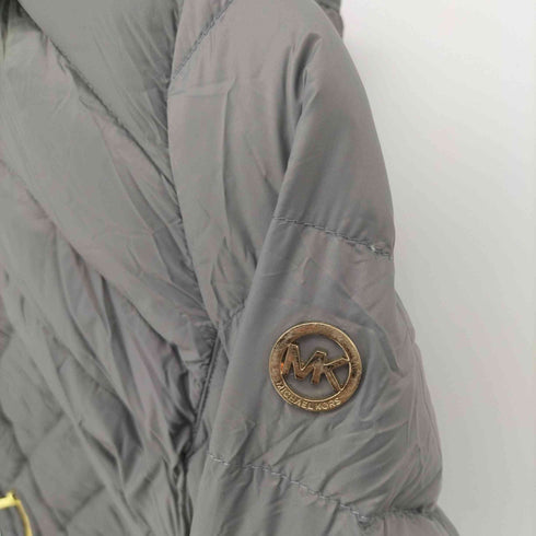 マイケルコース Michael Kors ロゴプレート フーデッド ライト ダウンジャケット ポーチ付き レディース import:S