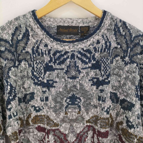 Michael gerald 総柄 コットンポリブレンド アクリルニット メンズ import:M